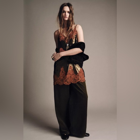 ZARA ZW COLLECTION LIMITED EDITION LACE SEQUIN DRESS - Picture 10 of 14